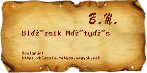 Blázsik Mátyás névjegykártya