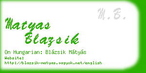 matyas blazsik business card